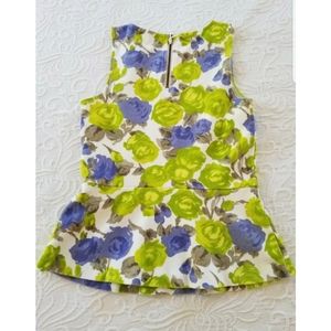 J. Crew Tops J Crew Floral Peplum Tank Top Xxs Exposed Zipper